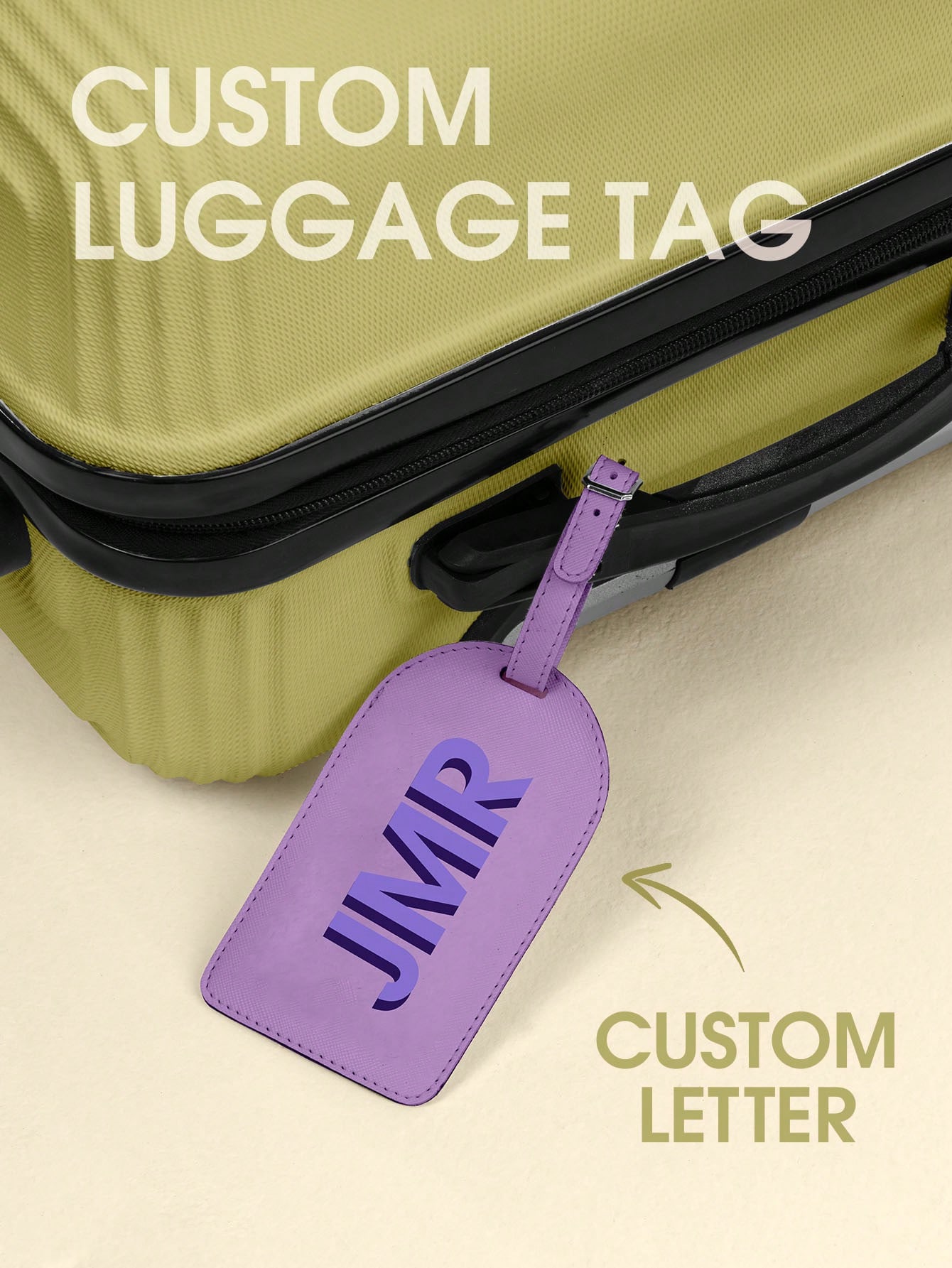 Luggage Tag Leather - Personalizowana zawieszka do bagażu z inicjałem,