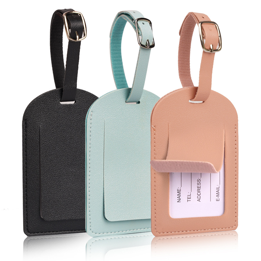 Luggage Tag Leather - Damskie Męskie Etykiety Bagażowe Skórzane PU