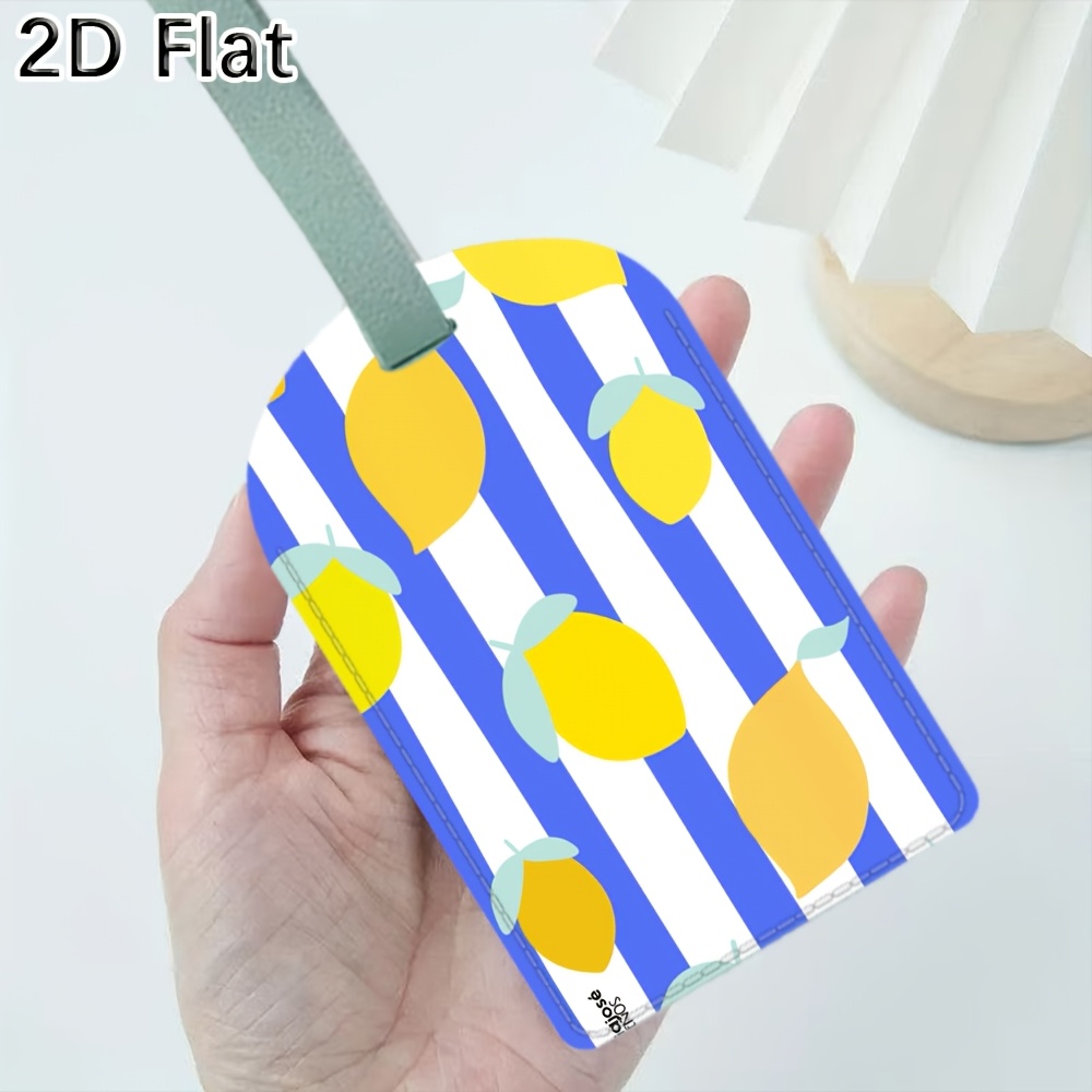 Luggage Tag Leather - Etykieta na bagaż z motywem cytrynowych