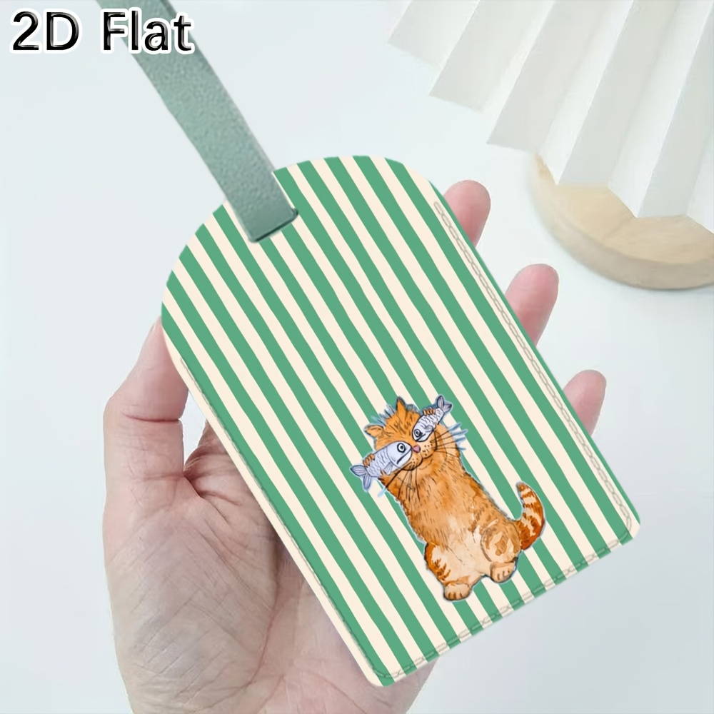 Luggage Tag Leather - Urocza zawieszka do bagażu z kotkiem