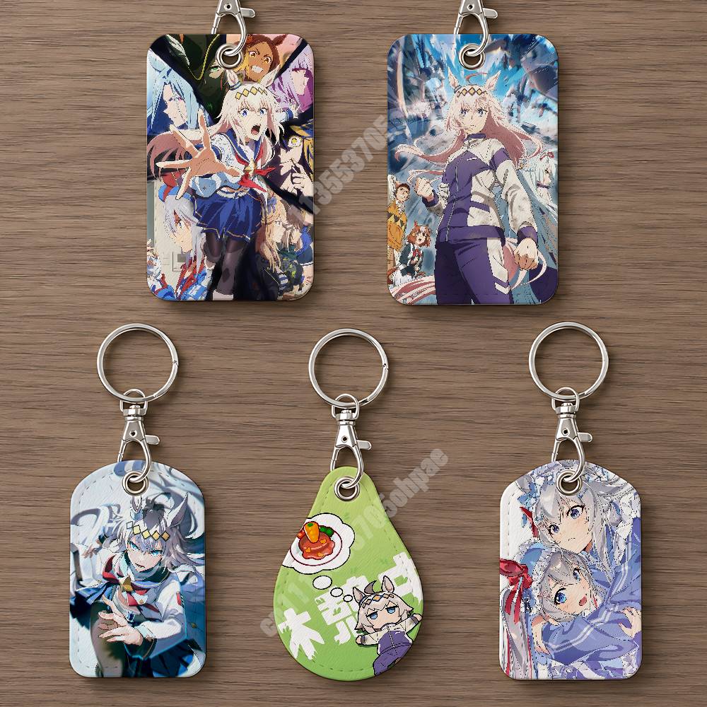 Luggage Tag Leather - Oguri Cap UmaMusume Cinderella Szary Skórzany