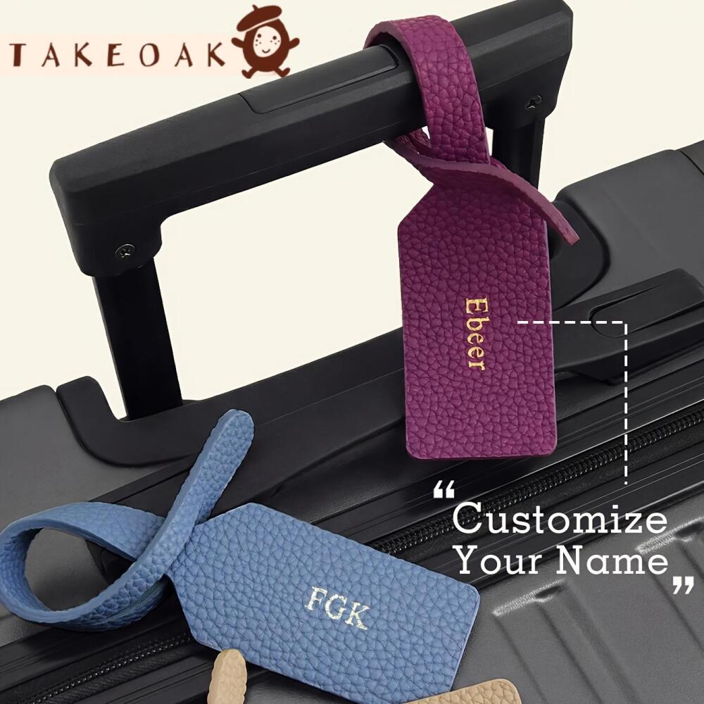 Luggage Tag Leather - Spersonalizowana zawieszka na walizkę z imieniem,