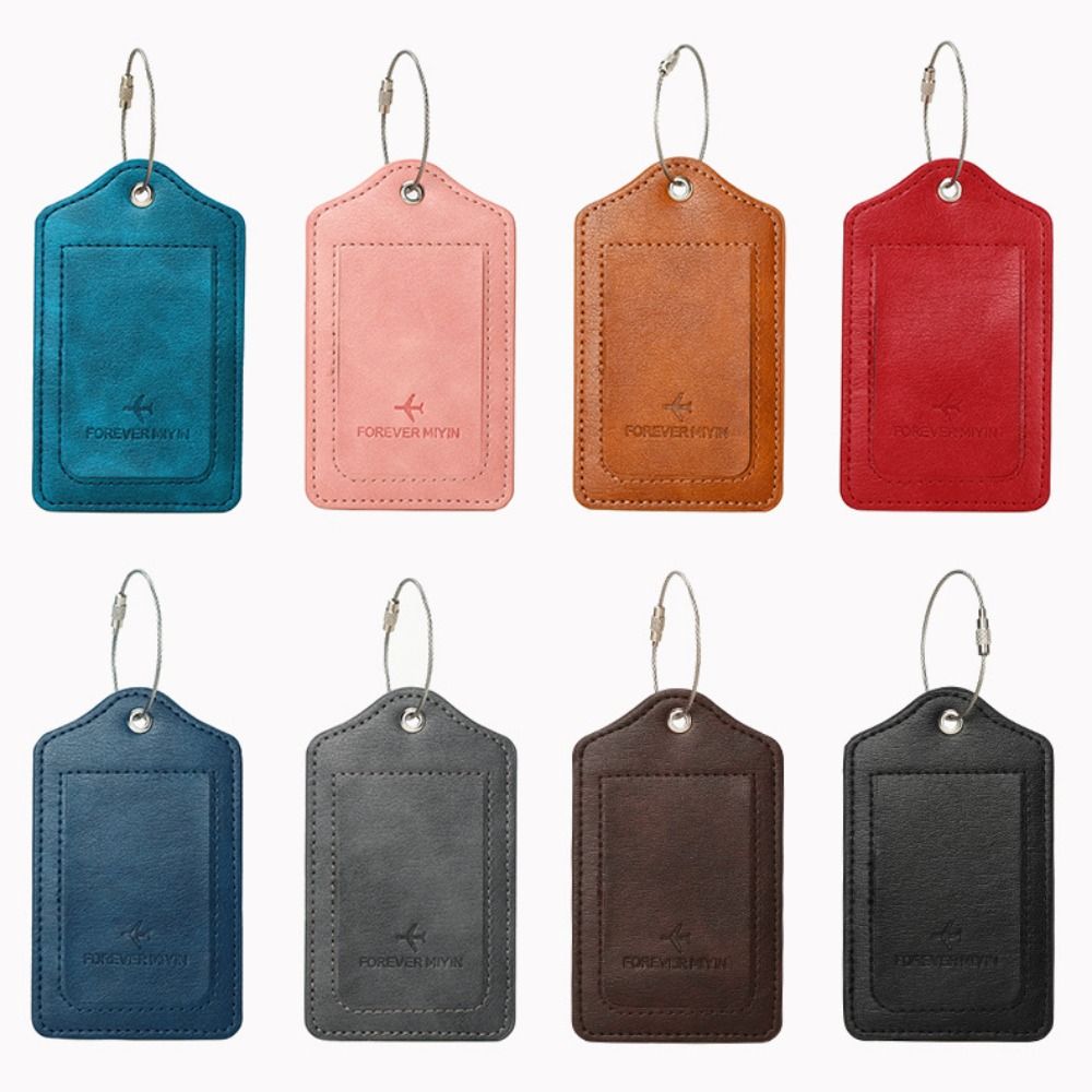 Luggage Tag Leather - Damskie Męskie Smycze z Linką Stalową