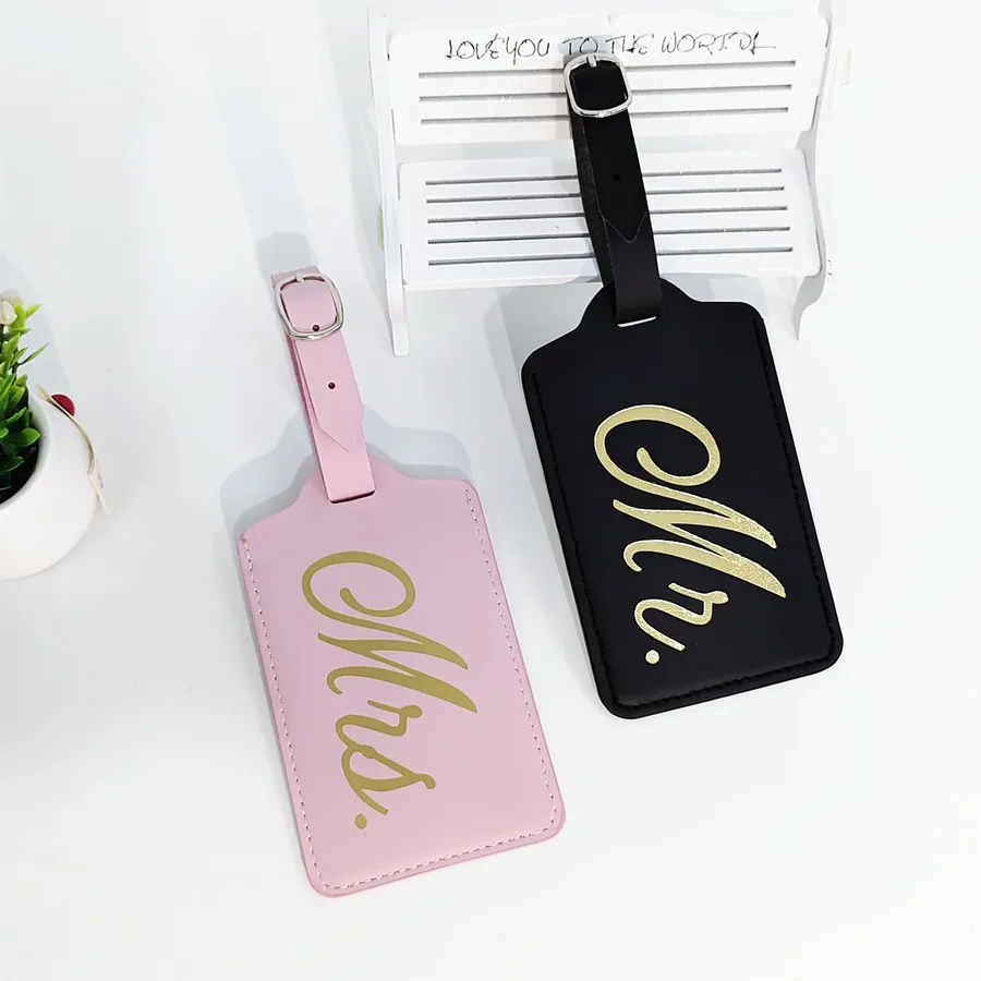 2 sztuk/zestaw Mr Mrs pary zaw – Luggage Tag Leather recenzja i cena