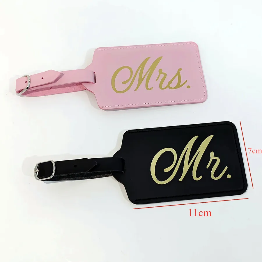 2 sztuk/zestaw Mr Mrs pary zaw – Luggage Tag Leather recenzja i cena