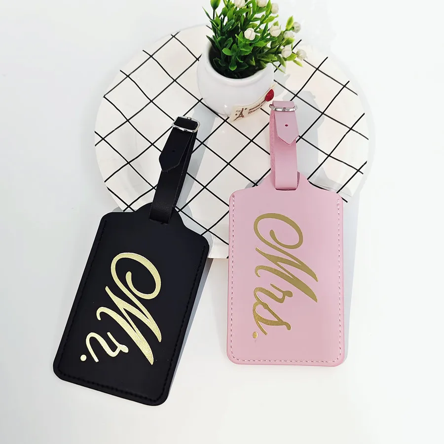 2 sztuk/zestaw Mr Mrs pary zaw – Luggage Tag Leather recenzja i cena